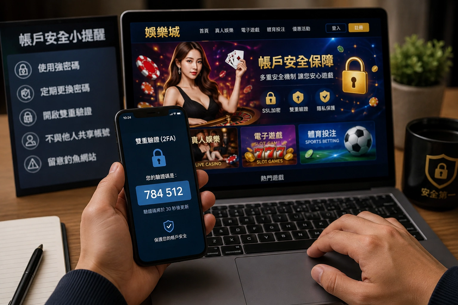 娛樂城數位帳戶與交易安全防護情境